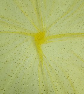 Glitter Raindrop Tulle - Yellow