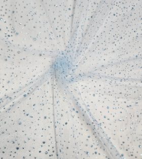 Glitter Raindrop Tulle - Powder Blue