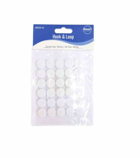 Hook & Loop Dots -White - Round