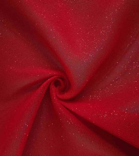 Small Honeycomb Glitter Mesh - Red