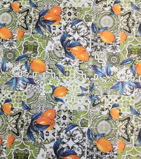 Digital Printed Duchess Satin - Olive