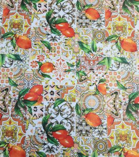 Digital Printed Duchess Satin - Orange