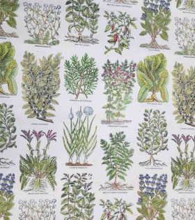 Printed Mini Matt (260705) - Plants - White
