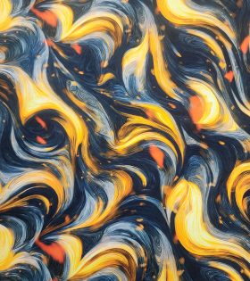 Rayon Challis - Abstract - Canary Yellow