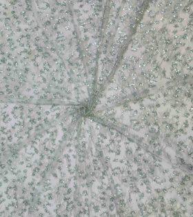 130cm Chantilly Beaded Lace  - Sage