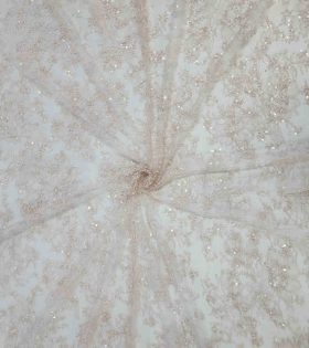 130cm Chantilly Beaded Lace  - Baby Pink