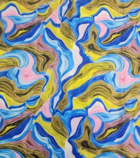 Printed Armani Satin - Abstract - Olive