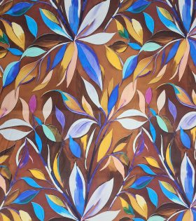Printed Armani Satin - Floral - Brown