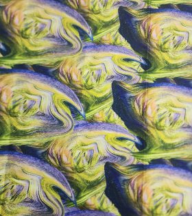 Printed Armani Satin - Abstract - Yellow