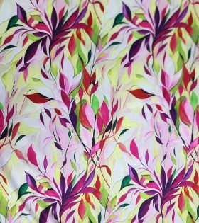 Printed Armani Satin - Floral - Cerise Pink