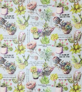 Upholstery Printed Vinyl - Veld - Blue
