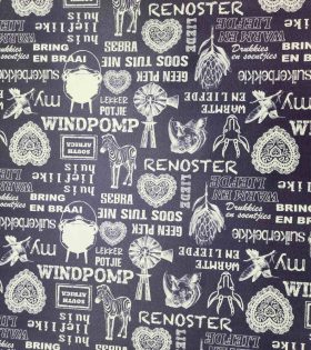 Upholstery Printed Vinyl - Tuis - Denim Blue