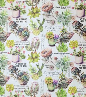 Upholstery Printed Vinyl - Veld - White