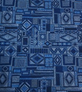 Printed Mini Matt (260903) - Navy Blue - Abstract