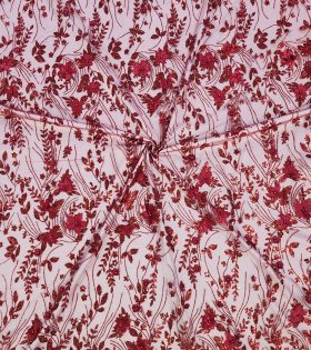 3D Sugar Metallic Tulle - Red
