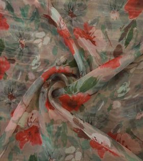 Printed Organdy Satin D17