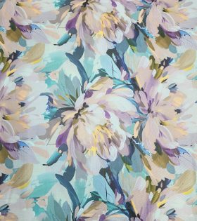 Printed Power Mesh - Aqua