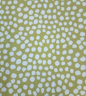 Printed Linen Slub Look - Abstract Dots - Lime