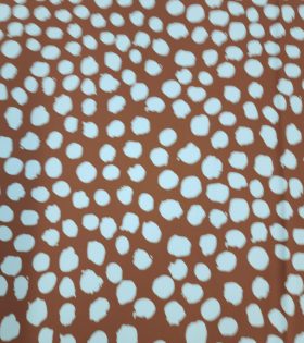 Printed Linen Slub Look - Abstract Dots - Bronze