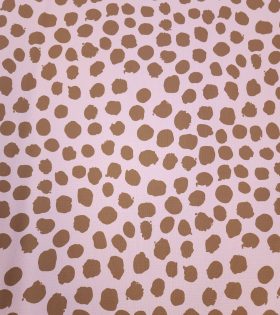 Printed Linen Slub Look - Abstract Dots - Baby Pink