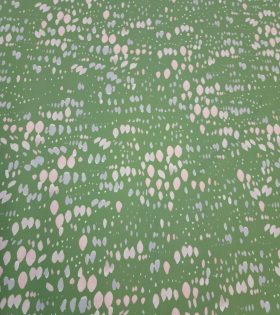 Printed Linen Slub Look - Abstract Dots - Olive