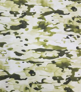 Printed Linen Slub Look - Abstract - Olive