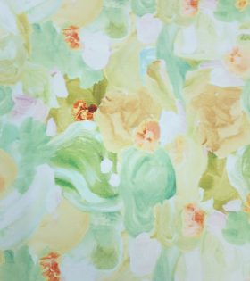 Printed Linen Slub Look - Abstract - Sulphur Yellow