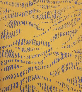 Printed Linen Slub Look - Abstract Lines - Mustard
