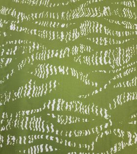 Printed Linen Slub Look - Abstract Lines - Olive