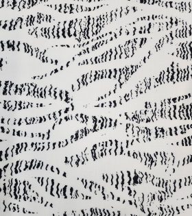 Printed Linen Slub Look - Abstract Lines - White