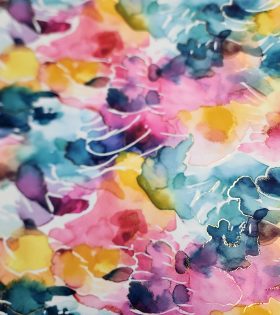 Foil Look Printed Duchess Satin