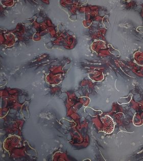 Foil Look Printed Duchess Satin