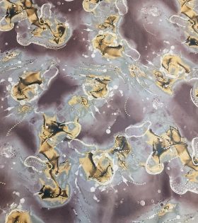 Foil Look Printed Duchess Satin