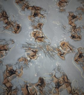 Foil Look Printed Duchess Satin