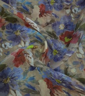 Printed Organdy Satin D17