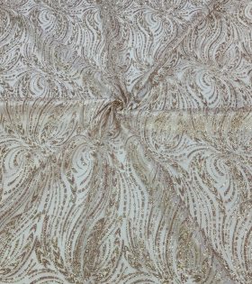 Petal Leaf Sugar Metallic Tulle - Blush