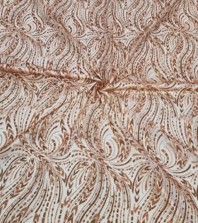 Petal Leaf Sugar Metallic Tulle - Burnt Orange